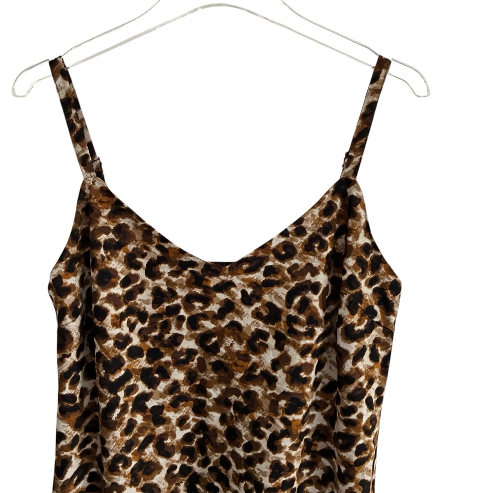 RM Rebecca Minkoff Leopard Print Satin Slip Dress Animal Print Mini Size M - Picture 8 of 12